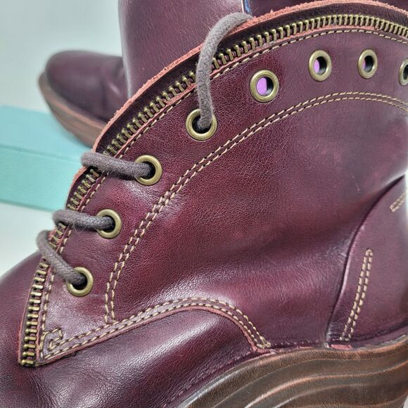 Bionica Rangeley Oxblood Red Leather Lace-Up Ankle Booties Womens Sz 7.5M Boot - Picture 4 of 8